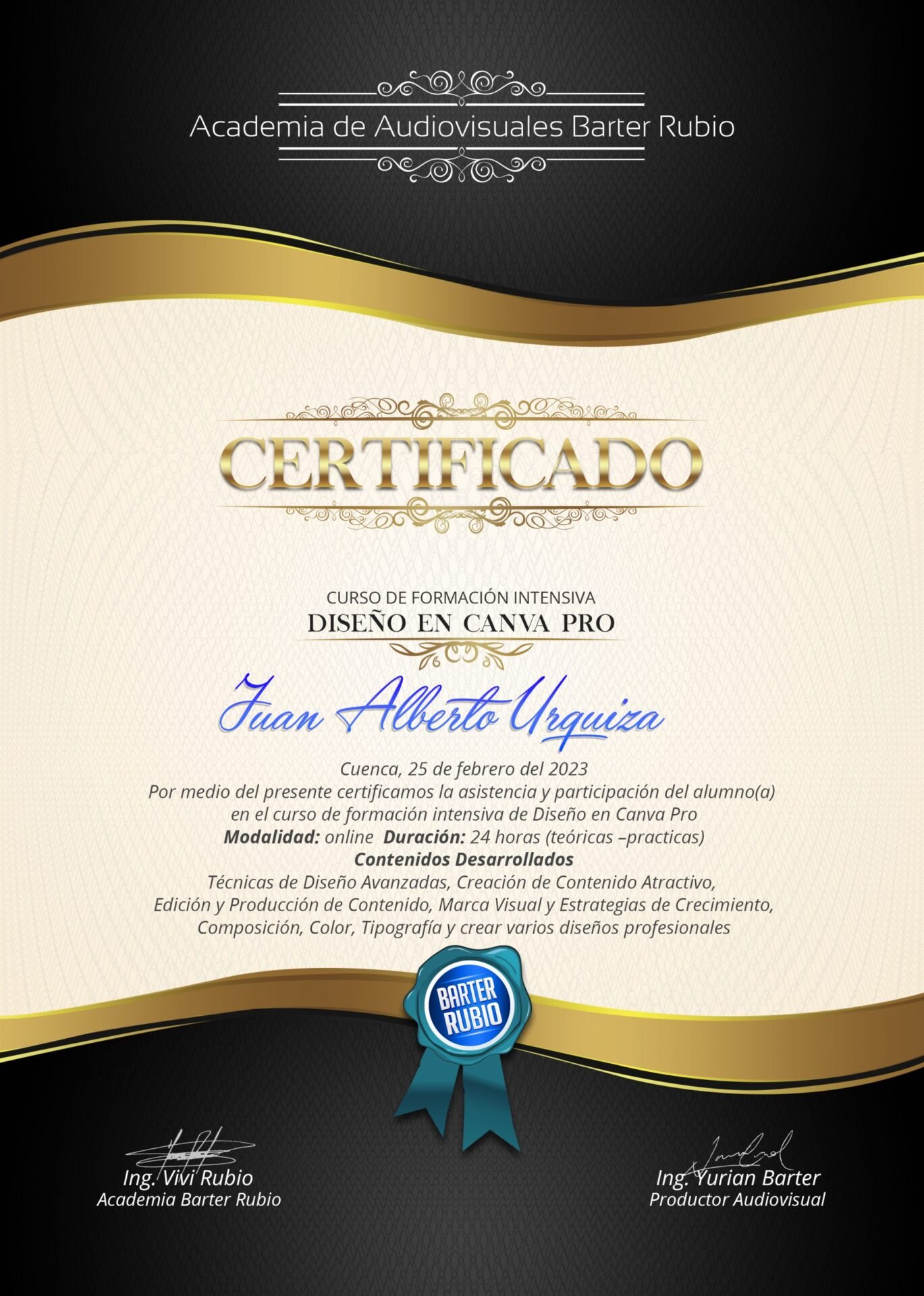 Certificado Curso de Diseño en Canva Pro Certificado Curso de Diseño en Canva Pro